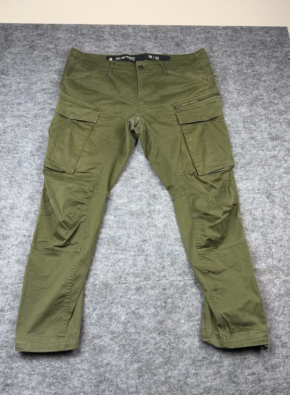 G-Star Raw Just The Product Cargo Pants Size 38x32 Olive Green